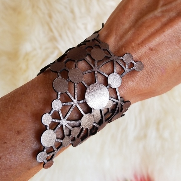 yeh design lab Jewelry Laser Cut Leather Bracelet Poshmark